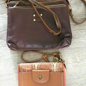 Bundle - Spartina Wallet Wristlet and JoJo Leather Crossbody Handbag